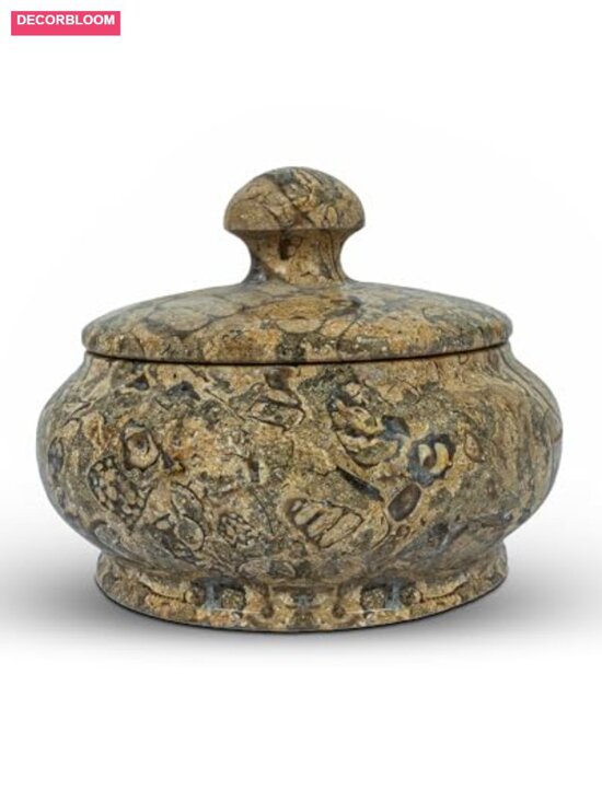 Other - Natural Marble Jar with Lid - 3 Inch Polished Decorative Salt Spice Cellar